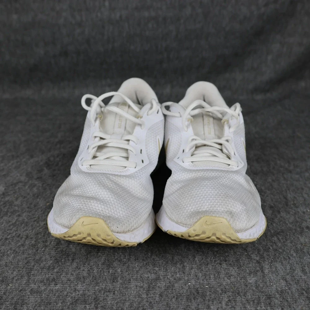 Nike Shoes Womens Size 11 White Gold Mesh Running Athletic Sneakers BQ3207-108